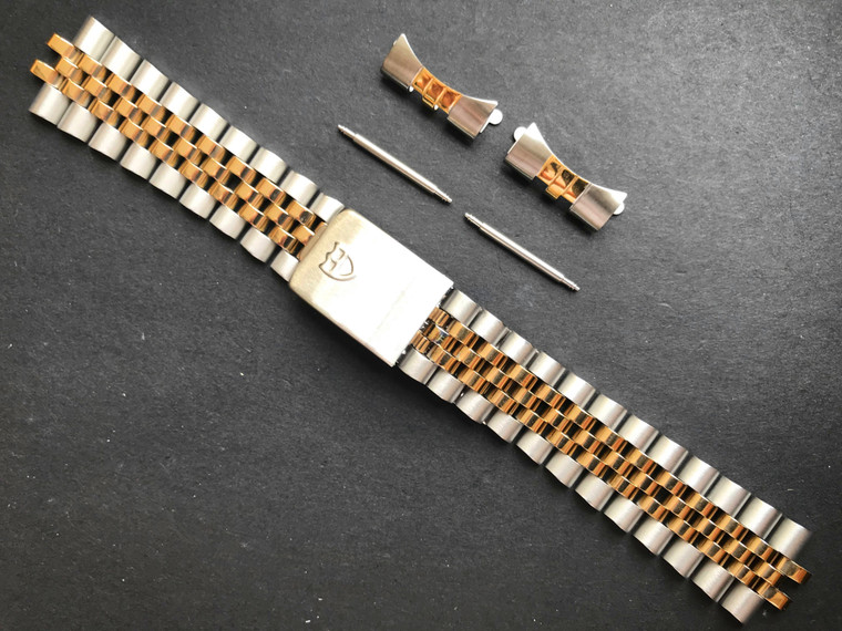 Signed 2-tone 20mm Quality Jubilee Watch Band Bracelet Strap For Mens Vintage 36mm TUDOR PRINCE Day-Date Watch Case