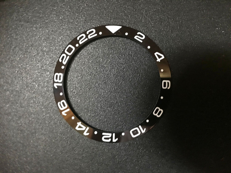 Bigger Black Ceramic Bezel Insert With White Numbers For New Style Of ROLEX 116610 SUBMARINER Or GMT II Watch
