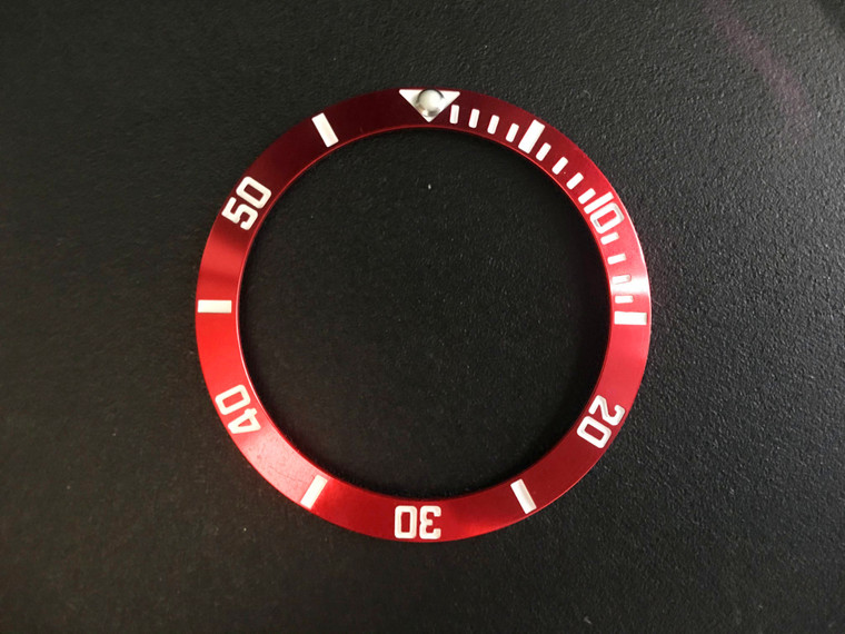 Bigger Red Aluminum Bezel Insert With White Numbers For New Style Of ROLEX 116610 SUBMARINER Or GMT II Watch