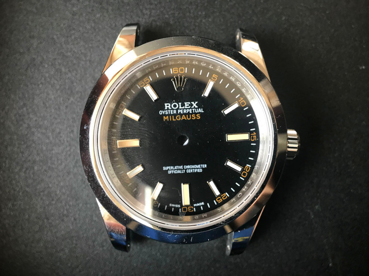 New Style Of Steel Rolex Milgauss 40mm Watch Set  With Smooth Bezel And Black Dial Fit ETA 2824 Movement