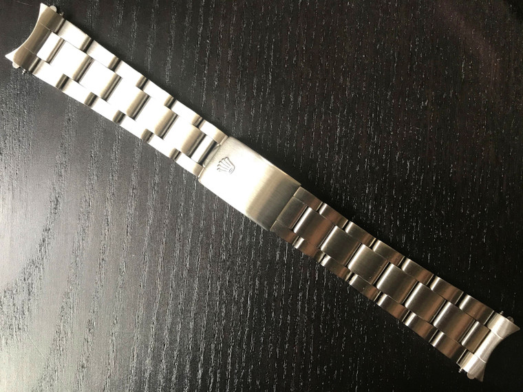 Signed Lighter Stainless Steel All Brushed 20mm Oyster Quality Watch Band Bracelet Strap With Folded Hollow Center Links For Mens Vintage 36mm ROLEX EXPLORER Watch Case