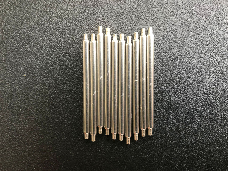 50 Pcs 1.3mm Steel 19mm Shoulderless Spring Bar Pins For Watch Case With Drilled Through Holes On the 19mm Lug