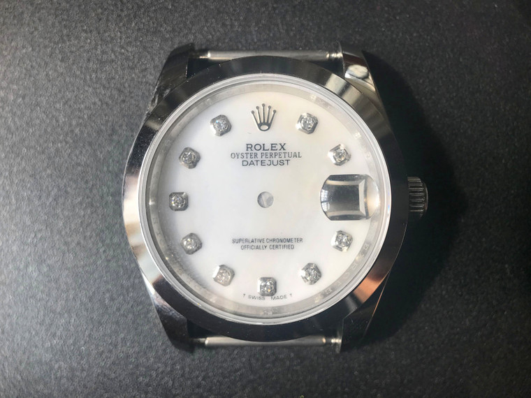 Steel Rolex 116234 DateJust 36mm Watch Set  With Smooth Bezel And Mother Of Pearl White Dial Fit ETA 2824 Movement