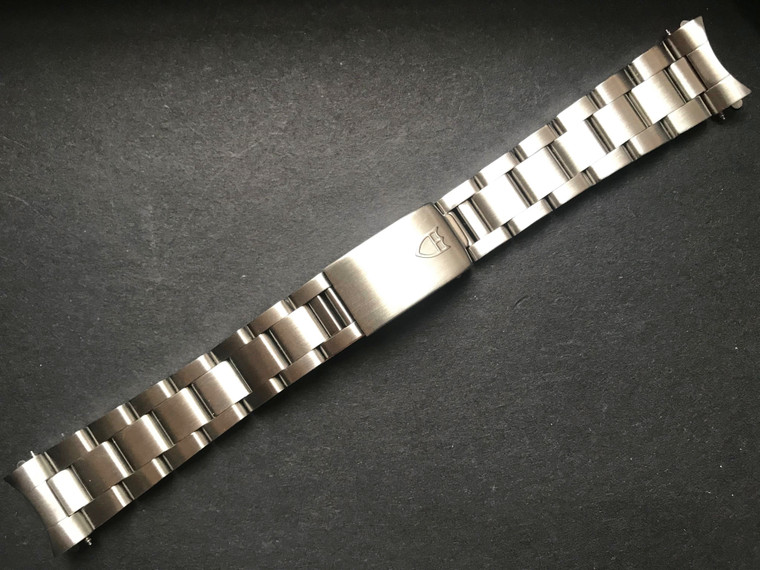 Signed Thicker Solid Stainless Steel All Brushed 20mm Oyster Quality Watch Band Bracelet Strap With 580 End Pieces For Vintage 40mm Tudor 94200 or 79090 Watch Case