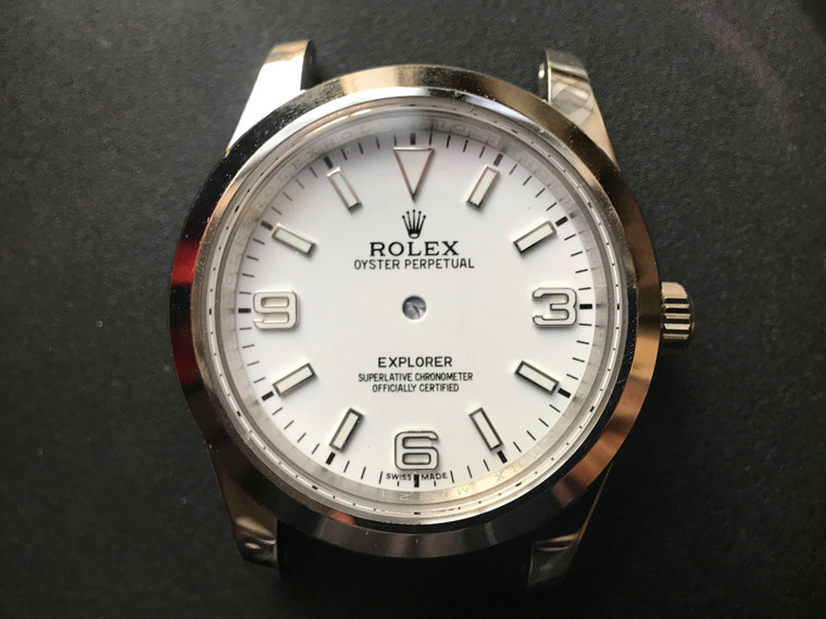 New Style Of Steel Rolex 214270 Explorer 41mm Watch Set  With Smooth Bezel And White Dial Fit ETA 2824 Movement