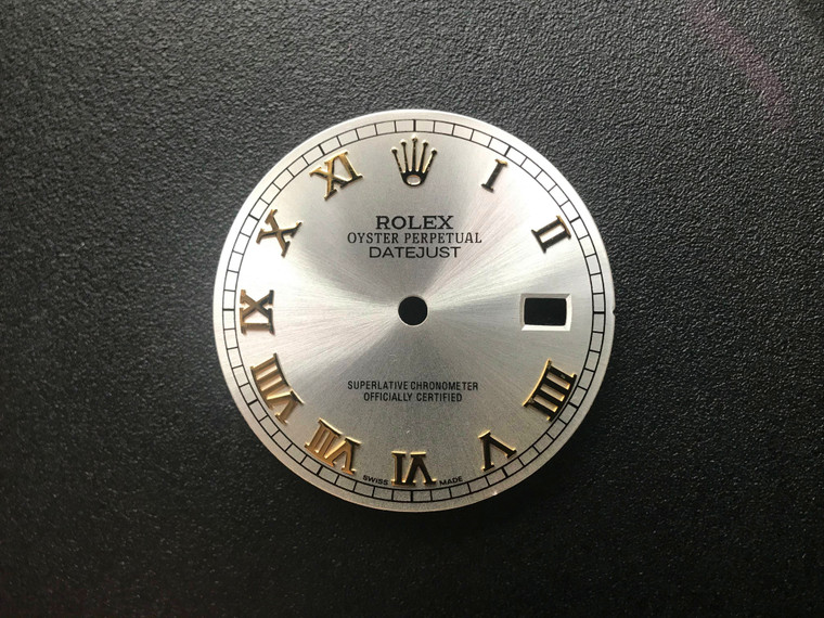 28mm Silver Sunburst Dial Marked Rolex Symbol With Golden Roman Numerals For Mens 2-tone DATEJUST Watch Fit ETA 2836 Or DG 2813 Or MIYOTA 8215 Automatic Movement With DWO