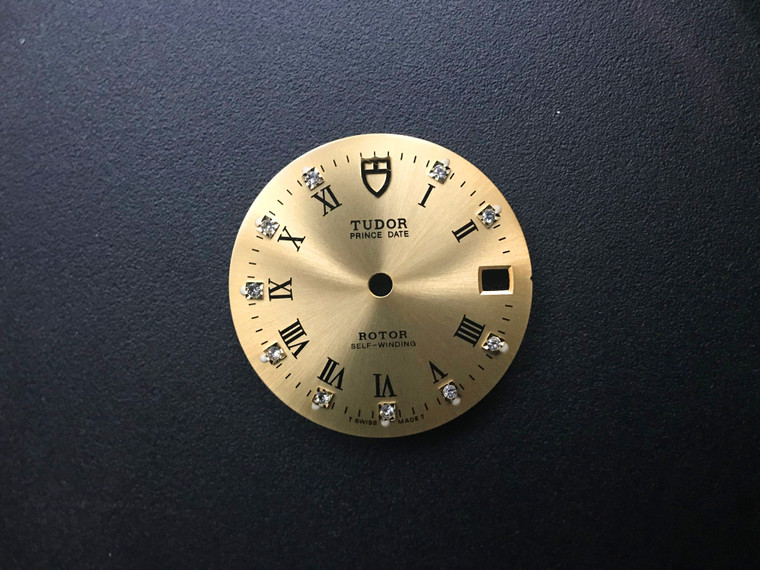 27mm Champagne Sunburst Dial Marked TUDOR Logo With Roman Numerals And Golcen CZ Rhinestones Fit ETA 2824 Or 2836 Or DG 2813 Or Miyota 8215 Movement For Mens 2-tone PRINCE DATE Watch