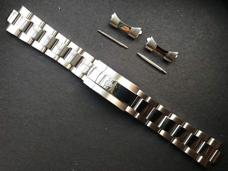 20mm Solid Stainless Steel Polished Center Oyster Quality Watch Bracelet Band Strap With Branded Hidden Clasp For Mens Vintage 36mm ROLEX EXPLORER Watch Case