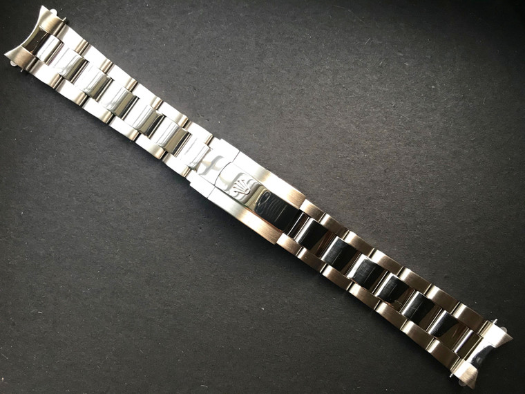 19mm Solid stainless Steel Polished Center Oyster Quality Watch Bracelet Band Strap With Branded Hidden Clasp For Vintage 34mm Rolex Watch Case