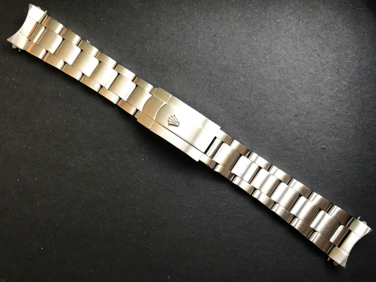 19mm Solid stainless Steel All Brushed Oyster Quality Watch Bracelet Band Strap With Branded Hidden Clasp For Vintage 34mm Rolex Watch Case
