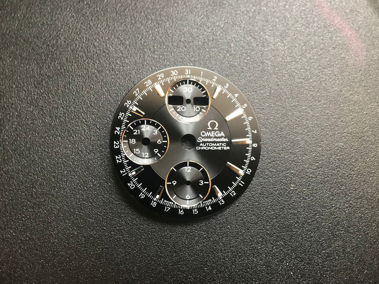 30mm Black OMEGA Speedmaster Dial  For Mens Watch Fit Chinese 7751 Automatic Movement