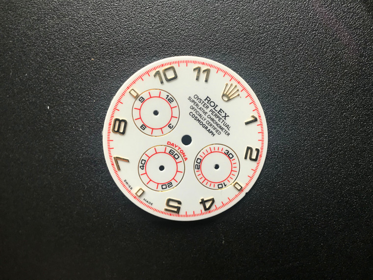 29mm White Dial Marked Rolex Symbol With Golden Roman Numerals And Red Circle For Mens 2-tone DAYTONA Watch Fit Chinese 7750 Automatic Movement