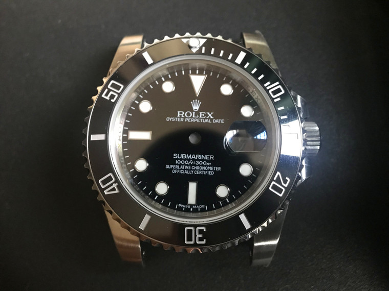 Steel Black Rolex 116610 Submariner Watch Set In Higher Quality With Black Ceramic Bezel And Super Blue-Green Luminova Fit ETA 2824 Movement With Date Wheel Overlay