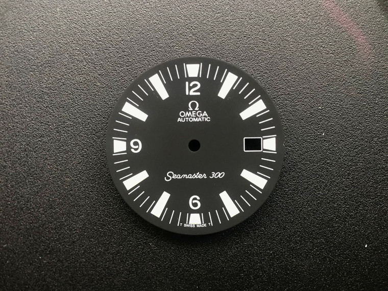 31mm Black Omega Seamaster 300 Dial With Super White Lume And Date Window Fit ETA 2836 Or 2824 Or DG 2813 Or MIYOTA 8215 Movement