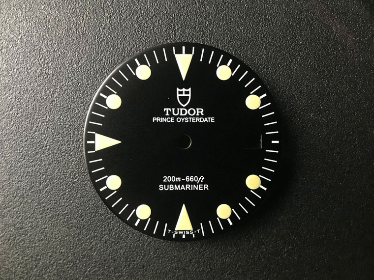 29mm Vintage Black Tudor 76000 75190 79090 79190 Submariner Prince Oysterdate Dial With Super Yellow Luminova Fit ETA 2836 Or 2824 Or MIYOTA 8215