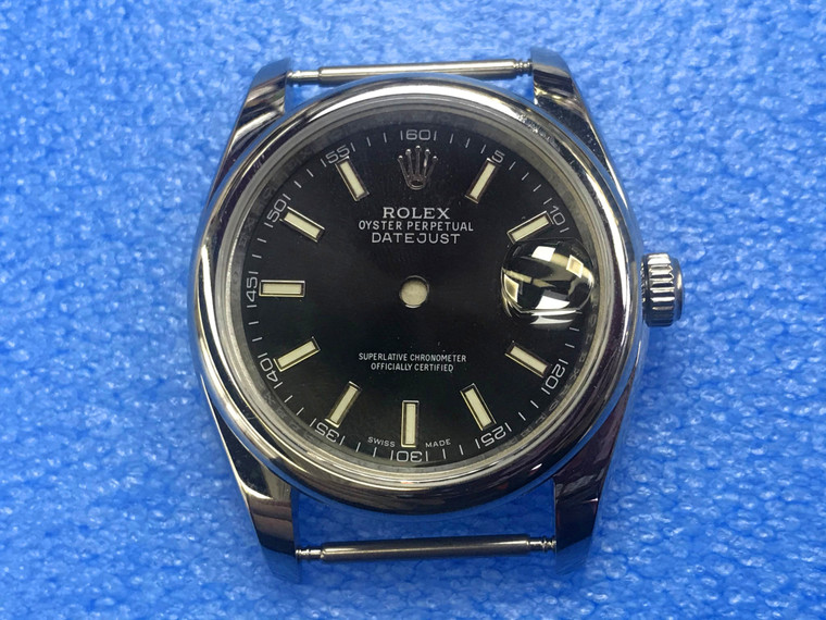 Steel Rolex 116234 DateJust 36mm Watch Set With Domed Bezel And Black Dial Has Small Arabic Numerals Fit ETA 2824 Movement