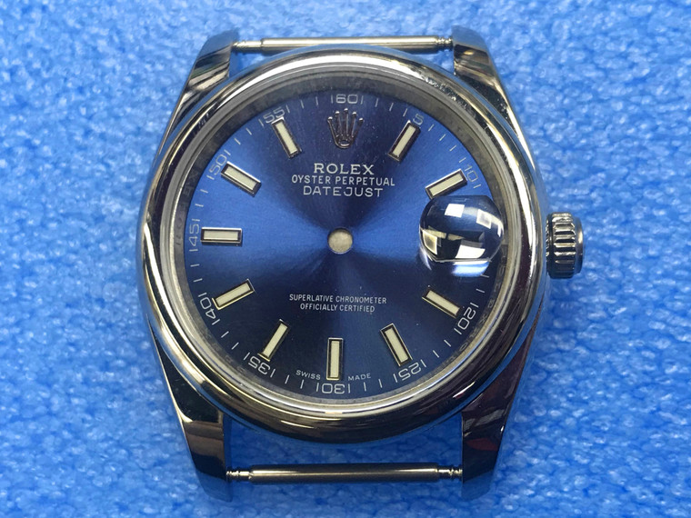 Steel Rolex 116234 DateJust 36mm Watch Set With Domed Bezel And Blue Dial Has Small Arabic Numerals Fit ETA 2824 Movement