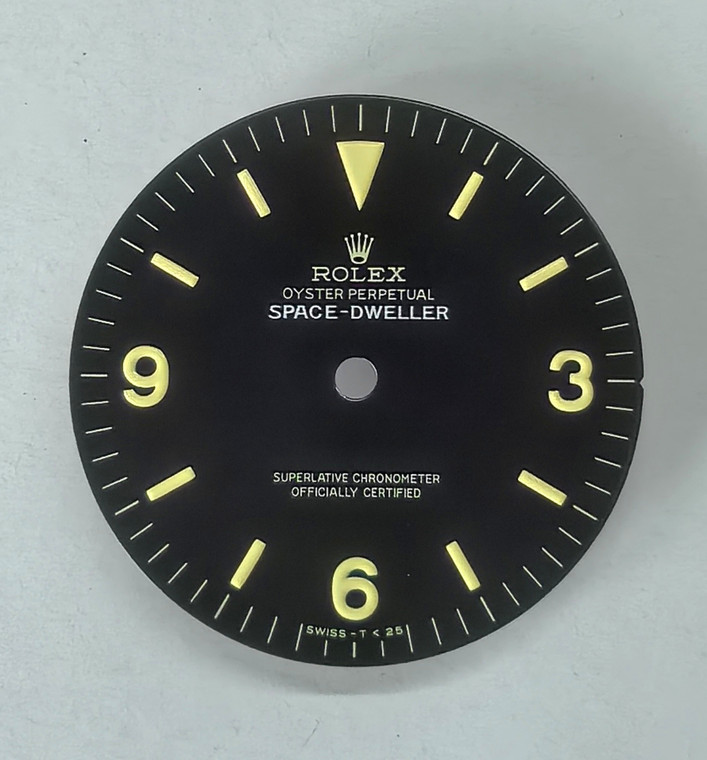 Vintage Style Of 1016 Space-Dweller Explorer Dial Marked Rolex Symbol And  Yellow Text With Super Yellow Luminous  Fit ETA 2824 Or 2836 Or DG 2813 Or NH35/38 Or MIYOTA 8215 In 28.5mm