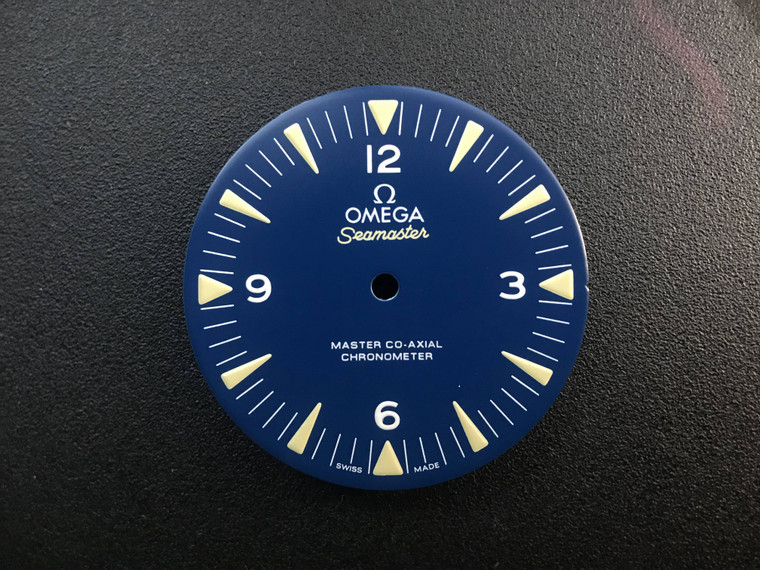31mm Super Yellow Lume Blue Omega Seamaster 300 Master Co-Axial Dial Without Date Widnow Fit ETA 2836 Or 2824 Or DG 2813 Or MIYOTA 8215 Movement