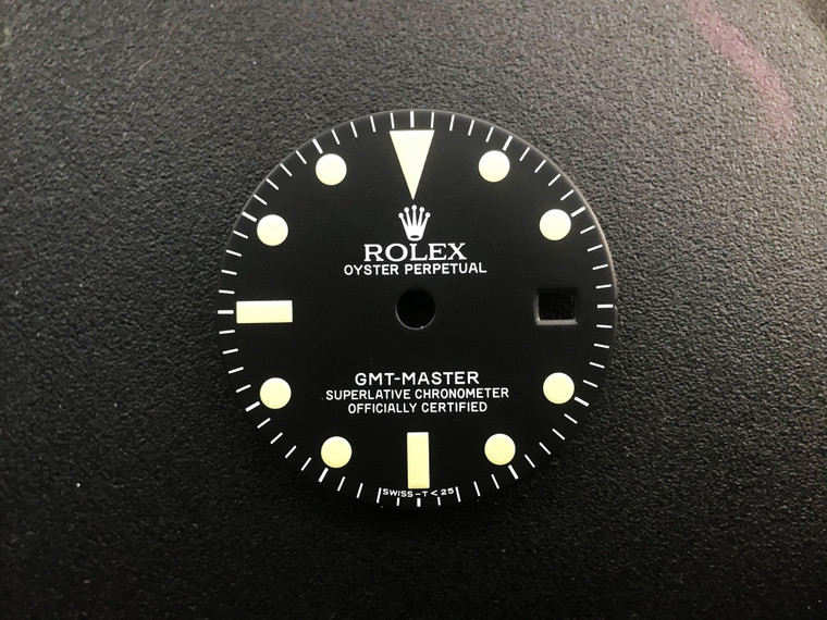 29mm 1675 Vintage Style Of Matt GMT Master Dial With Super Yellow Luminova Marked Rolex Symbol Fit ETA 2836 Or DG3804B movement For 4 Hands