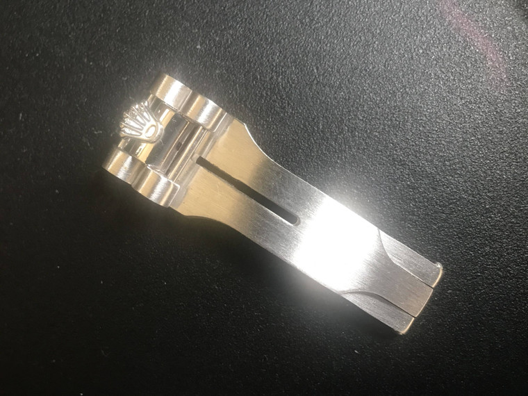 Rolex Signed Stainless Steel White Golden Hidden Clasp In The Width Of 13mm Fit 17mm President Band Bracelet For Old Style Of Midsize ROLEX DateJust Watch