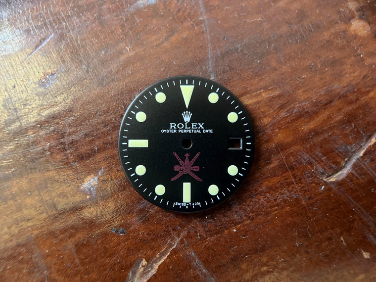 29mm 1680 Matt Black Oman Submariner Dial Marked Rolex And Red Khanjar Logo With Super Yellow Luminova For ETA 2836 Or 2824 Or DG 2813 Or MIYOTA 8215 movement 29mm