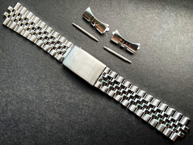 Signed 20mm White Golden Jubilee Style Watch Band Bracelet Strap Fit The Vintage 36mm ROLEX White Gold DATEJUST Watch, Not For The Normal Steel Watch Case