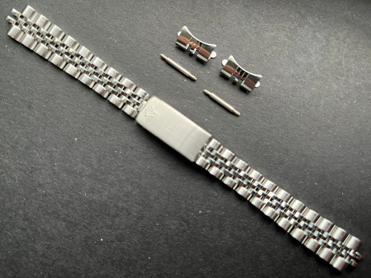 Signed 13mm White Golden Jubilee Style Watch Band Bracelet Strap For Vintage Ladies 26mm ROLEX DATEJUST Watch