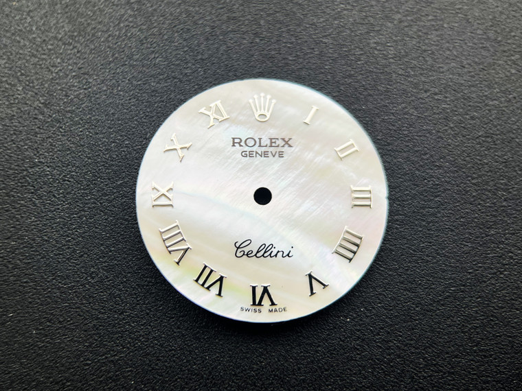 28.5mm Cal.1601 Mother Of Pearl White Cellini Dial Marked Rolex Symbol With Silver Roman Numbers For Mens Steel Watch Fit DG 2813 Or MIYOTA 8215 Automatic Movement