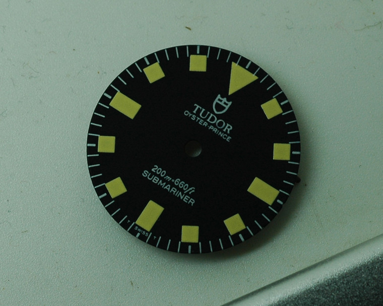 26mm Black Submariner Snowflake Dial With Tudor Symbol And Yellow Square Lume Fit ETA 2824 2836 DG 2813 Miyota 8215