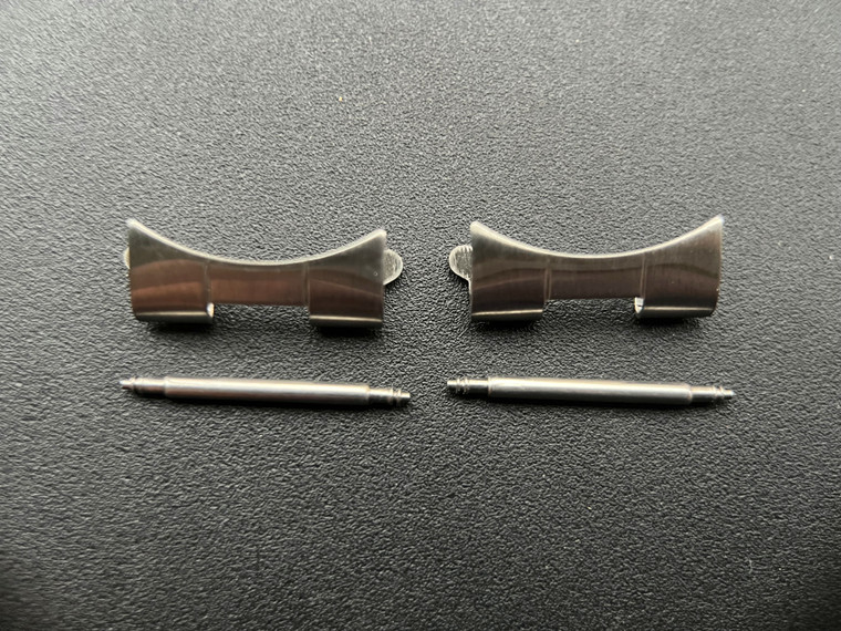 One Pair Of Stailess Steel All Brushed End Pieces With Center Cutout Of 7.5mm For Genuine ROLEX 19MM OYSTER Watch Band Bracelet Fit 34mm Watch Case