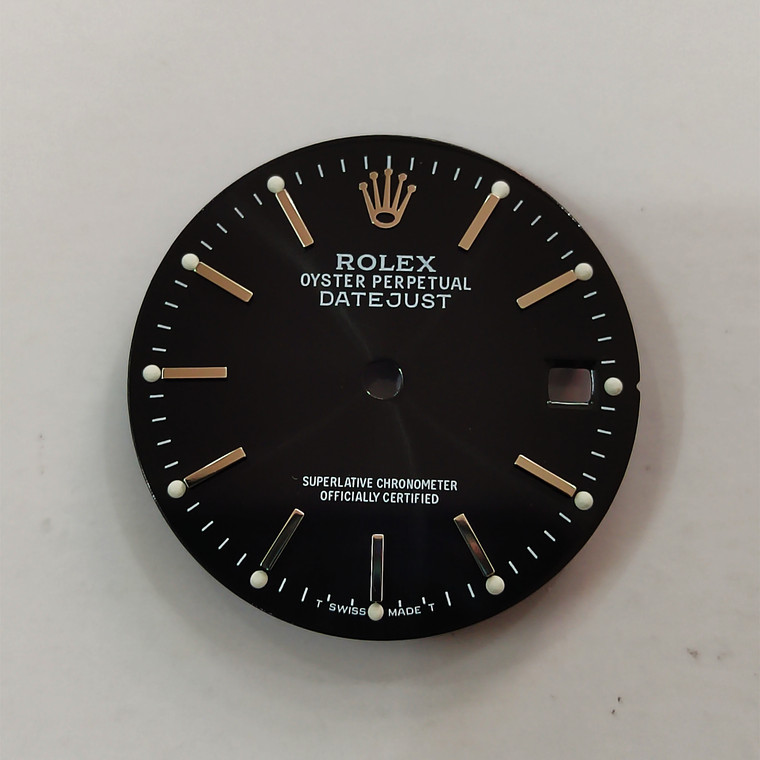 16200 28mm Black Sunburst Dial Marked Rolex Symbol With Silver Sticks For Mens Steel DATEJUST Watch Fit ETA 2836 Or 2824 Or DG 2813 Or MIYOTA 8215 Automatic Movement