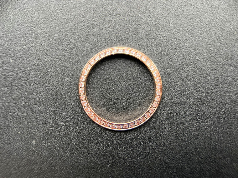 Rose Gold Alloy Plated Bezel With CZ Rhinestones for Ladies 26mm ROLEX DATEJUST Watch