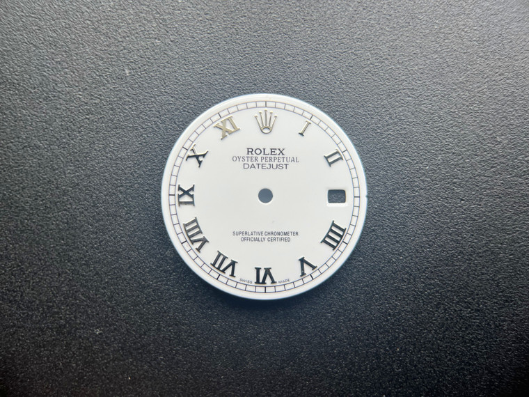 28.5mm White Dial Marked Rolex Symbol With Silver Roman Numbers For Mens Steel DATEJUST Watch Fit DG 2813 Or MIYOTA 8215 Automatic Movement Without Using The DWO