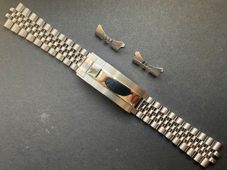 20mm Unmarked Solid Stainless Steel Upgraded Polished Center Jubilee Watch Band Bracelet Strap With Newer Style Of 116610 Clasp For Unbranded 36mm Explorer or DateJust Watch Case