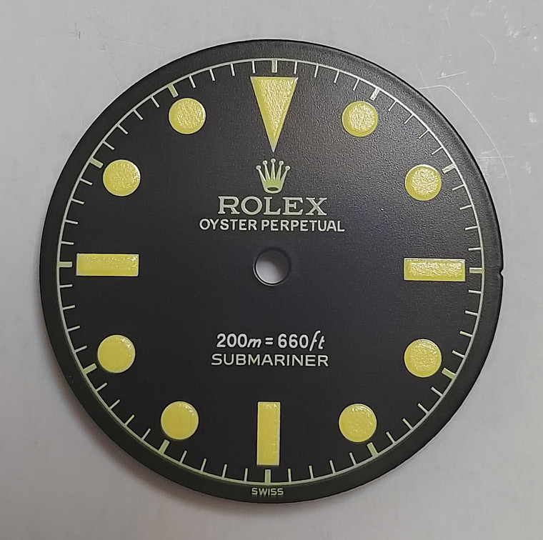 29mm 6538 6536 5508 Vintage Submariner Bond Dial With Super Yellow Lume Marked Rolex Symbol for ETA 2836 Or 2824 Or NH35/38 Or DG 2813 OR Miyota 8215 movement