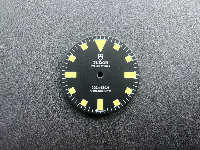 29mm 94010 7021 7016/0 Vintage Black Tudor Submariner Oyster Prince Snowflake Dial  With Super Yellow Lume Fit ETA 2824/2836 Or NH35/38 Or DG 2813 Miyota 8215