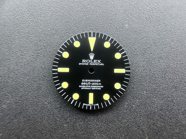 Vintage Style Of 5512 Four Lines Black Submariner Dial Marked Rolex Symbol for ETA 2836 Or 2824 Or NH35/38 Or DG 2813 Or MIYOTA 8215 movement 29mm - Stronger Yellow Luminova