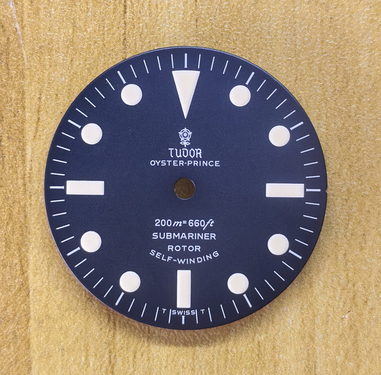 29mm Vintage Matte Blue Tudor 94010 7016/0 Rose Oyster Prince Submariner Dial With White Lume Fit ETA 2836 2824 Or NH35/38 Or DG 2813 Or MIYOTA 8215