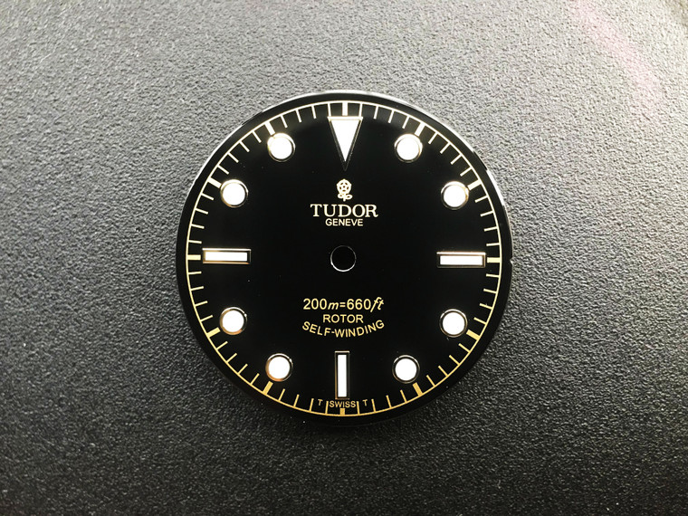 29mm Glossy Tudor Ranger Franken Black Bay Rosellina Gilt Dial With Golden Symbol And Golden Hour Markers Have Super Luminova Fit ETA 2824 2836 Or MIYOTA 8215 Or DG 2813