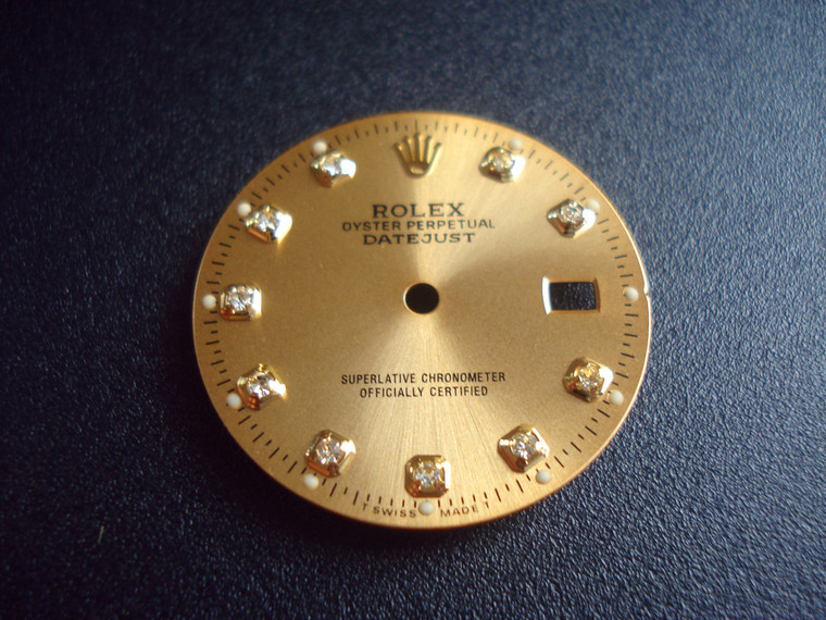 28mm 16233 Champagne Sunburst Dial Marked Rolex Symbol With CZ Rhinestones For Mens 2-tone Or Golden DATEJUST Watch Fit ETA 2836 Or DG 2813 Automatic Movement With DWO