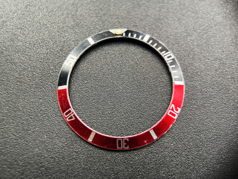Vintage Style Of Coca Cola Black-Red Aluminum Bezel Insert With Silver Numbers For ROLEX 40mm Submariner Case Of 16610, 14060, 5513 Or 1680