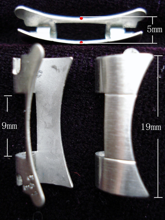 One Pair Of Stailess Steel All Brushed End Pieces Marked 455B For ROLEX 19MM OYSTER Watch Band Bracelet Fit 34mm Watch Case