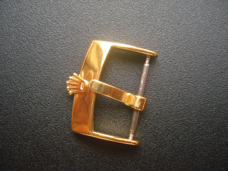 Steel Gold Alloy Plated 18k Yellow Golden Buckle Marked Rolex Crown Logo With 18mm Spring Bar For The 20mm Leather Strap Or 18mm Nato Strap