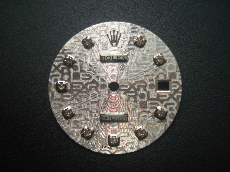 28mm Totemic Silver Dial Marked Rolex Symbol With Silver CZ Rhinestones And Date Window Fit ETA 2836 Or 2824 Or DG 2813 Or MIYOTA 8215 Automatic Movement For Mens steel DATEJUST Watch