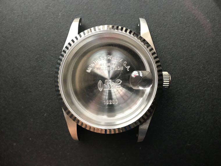 ROLEX Signed Vintage Style of 36mm Stainless Steel DATEJUST Watch Case With Fluted Bezel And 20mm Lugs Have Drilled Through Holes Fit ETA 2824 Or NH35 Movement And Dial In 28.0~29.0mm