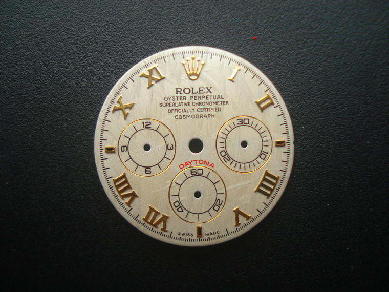 29mm Meteorite Dial Marked Rolex Symbol With Golden Roman Numerals For Mens DAYTONA Watch Fit Chinese 7750 Automatic Movement