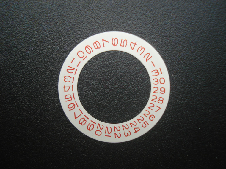 One Pc White Date Disc Wheel Overlay With Red Numbers  For ETA 2836 Or DG 2813 Or MIYOTA 8215 Automatic Movement Fit The Mens Role 3135 SUBMARINER Or GMT-MASTER Watch
