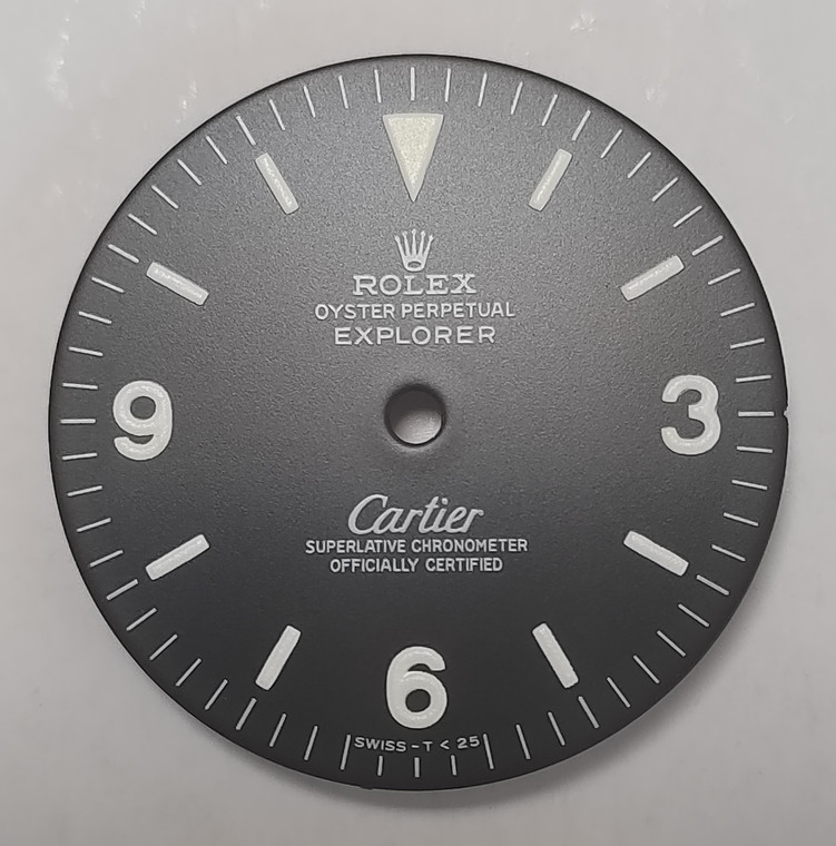 28.5mm Vintage Style of  1016 Cartier Explorer Dial Marked Rolex Symbol With Super White Luminous  Fit ETA 2824 2836 Or NH35/38 Or DG 2813 Or MIYOTA 8215