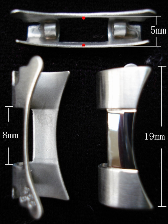 One Pair Of Stailess Steel Polished Center End Pieces For ROLEX 19MM President Watch Band Bracelet Fit 34mm Watch Case